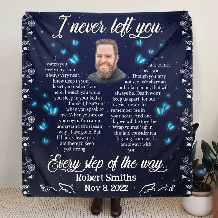 Personalized Memorial Quilt/Fleece Throw Blanket - Upload Photo - Memorial Gift Idea For Family Member - I Watch You Every Day
