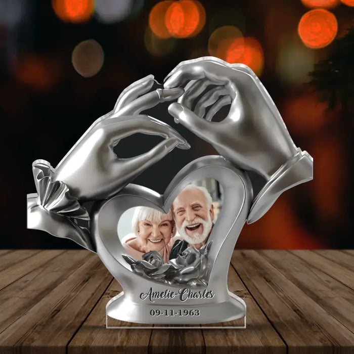 Personalized Couple Acrylic Plaque - Gift Idea For Couple/Him/Her - Upload Couple Photo