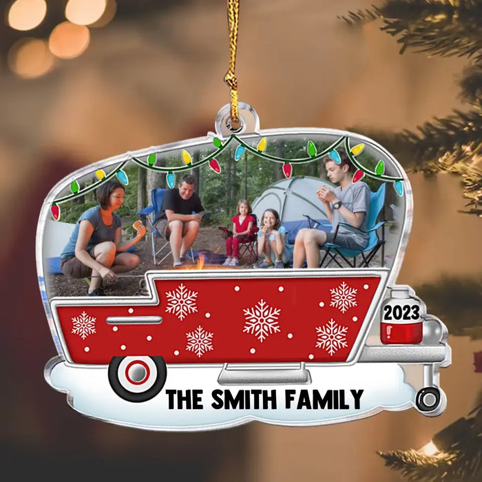 Personalized Camping Acrylic Ornament - Upload Photo - Christmas Gift Idea For Family/Camping Lovers
