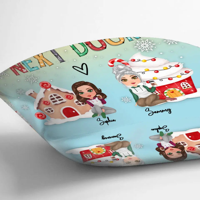 Personalized Friends Quilt/Fleece Throw Blanket/Pillow Cover - Gift Idea For Friends/Christmas - Up to 5 Girls - I Wished You Lived Next Door