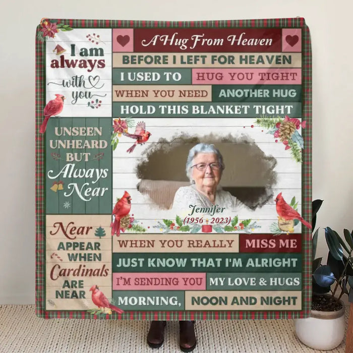 Personalized Memorial Quilt/Fleece Throw Blanket - Upload Photo - Memorial Gift Idea For Family Member - I Am Always With You