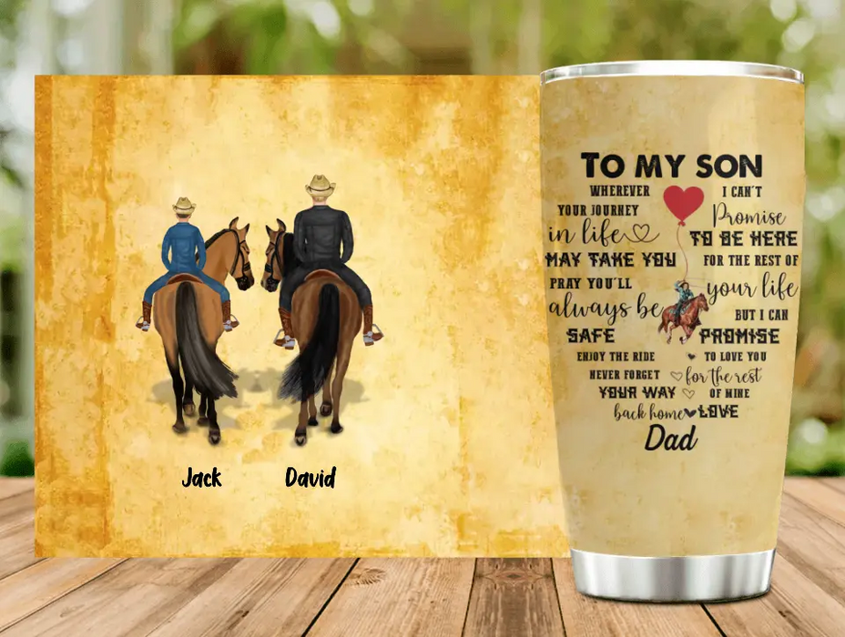 Personalized To My Son Horse Tumbler - Gift Idea For Horse Lovers/Son - Wherever Your Journey In Life May Take You