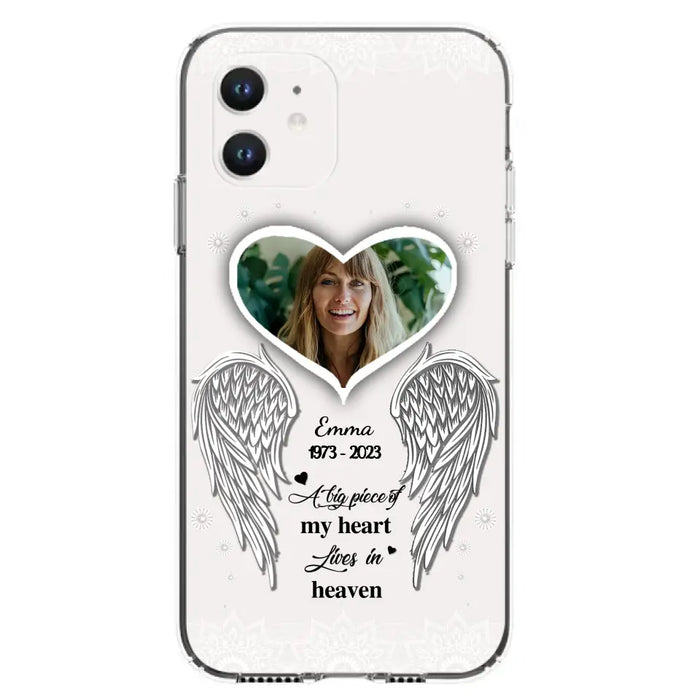 Personalized Memorial Photo Phone Case - Memorial Gift Idea For Family - A Big Piece Of My Heart Lives In Heaven - Case for iPhone/Samsung