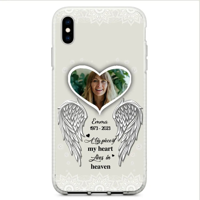 Personalized Memorial Photo Phone Case - Memorial Gift Idea For Family - A Big Piece Of My Heart Lives In Heaven - Case for iPhone/Samsung