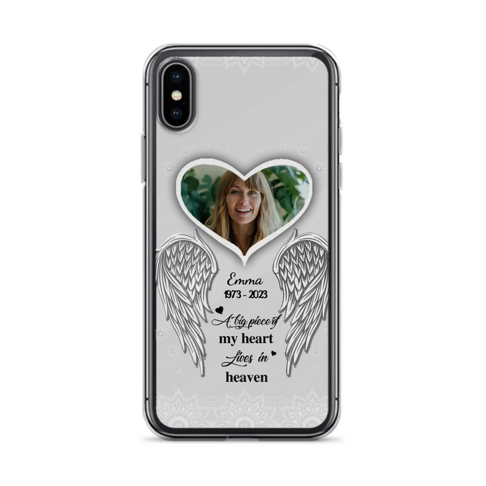 Personalized Memorial Photo Phone Case - Memorial Gift Idea For Family - A Big Piece Of My Heart Lives In Heaven - Case for iPhone/Samsung