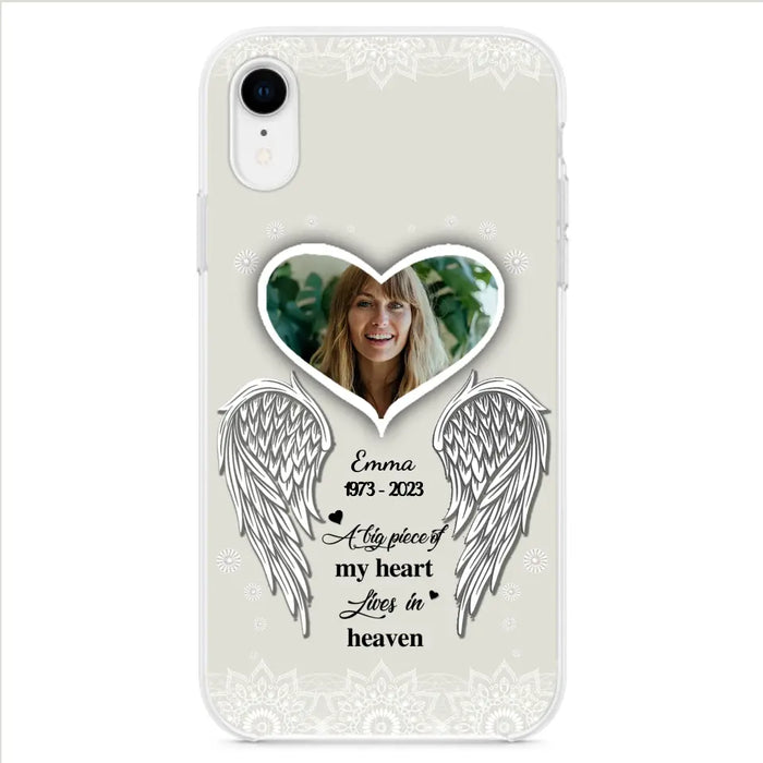Personalized Memorial Photo Phone Case - Memorial Gift Idea For Family - A Big Piece Of My Heart Lives In Heaven - Case for iPhone/Samsung