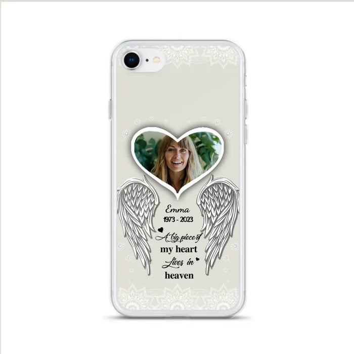 Personalized Memorial Photo Phone Case - Memorial Gift Idea For Family - A Big Piece Of My Heart Lives In Heaven - Case for iPhone/Samsung