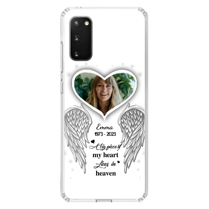 Personalized Memorial Photo Phone Case - Memorial Gift Idea For Family - A Big Piece Of My Heart Lives In Heaven - Case for iPhone/Samsung