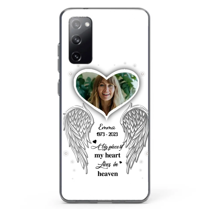 Personalized Memorial Photo Phone Case - Memorial Gift Idea For Family - A Big Piece Of My Heart Lives In Heaven - Case for iPhone/Samsung
