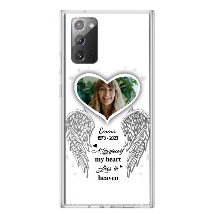 Personalized Memorial Photo Phone Case - Memorial Gift Idea For Family - A Big Piece Of My Heart Lives In Heaven - Case for iPhone/Samsung