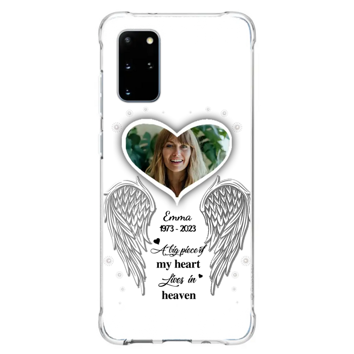 Personalized Memorial Photo Phone Case - Memorial Gift Idea For Family - A Big Piece Of My Heart Lives In Heaven - Case for iPhone/Samsung