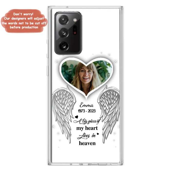 Personalized Memorial Photo Phone Case - Memorial Gift Idea For Family - A Big Piece Of My Heart Lives In Heaven - Case for iPhone/Samsung