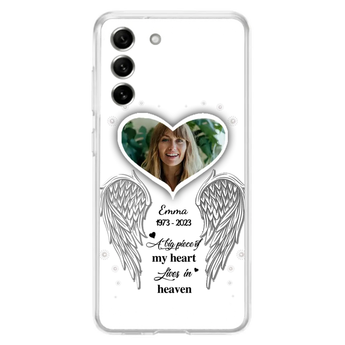 Personalized Memorial Photo Phone Case - Memorial Gift Idea For Family - A Big Piece Of My Heart Lives In Heaven - Case for iPhone/Samsung