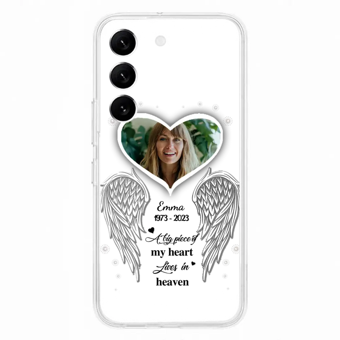 Personalized Memorial Photo Phone Case - Memorial Gift Idea For Family - A Big Piece Of My Heart Lives In Heaven - Case for iPhone/Samsung