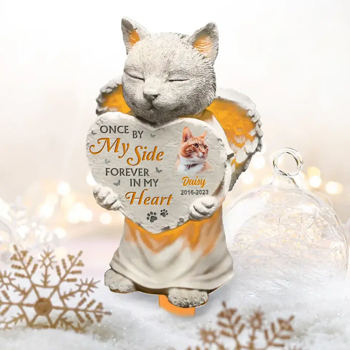 Personalized Memorial Cat Tree Topper - Upload Photo - Christmas Memorial Gift Idea for Cat Owners - Once By My Side Forever In My Heart