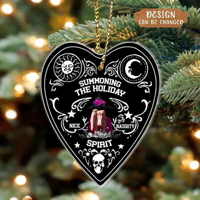 Personalized Summoning The Holiday Spirit Acrylic Ornament - Horror Christmas Decoration, Nightmare Christmas - Gift Idea For Witch Lover