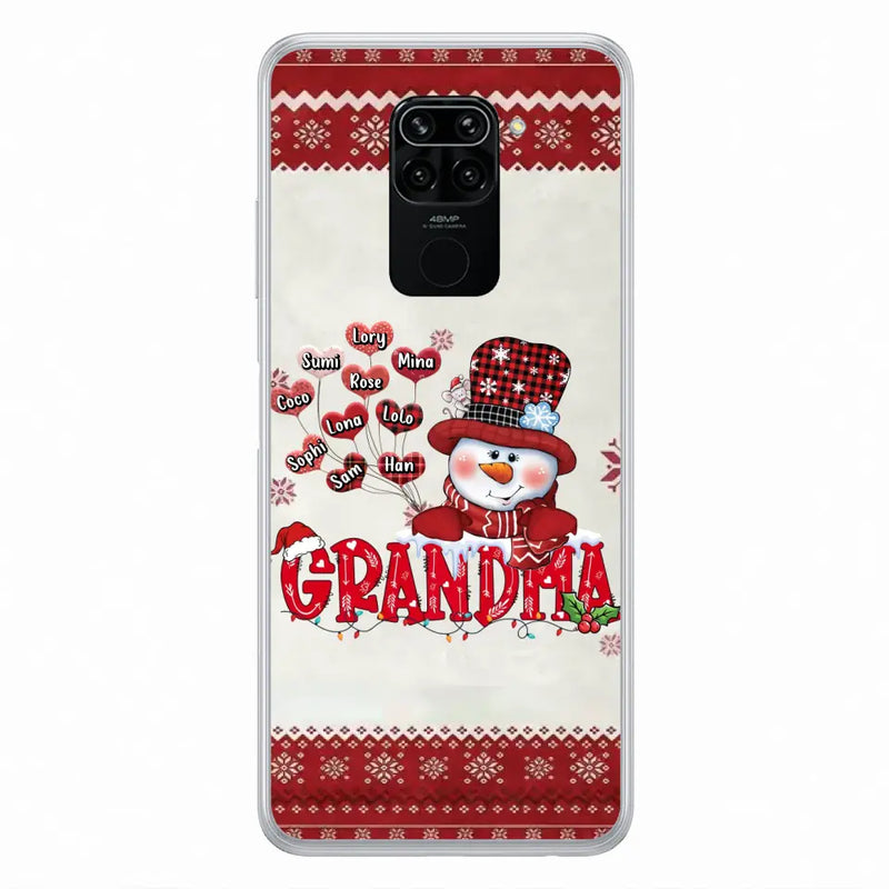 Personalized Snowman Grandma Phone Case - Christmas Gift Idea For Grandma - Up to 10 Kids - Case For Xiaomi/ Oppo/ Huawei