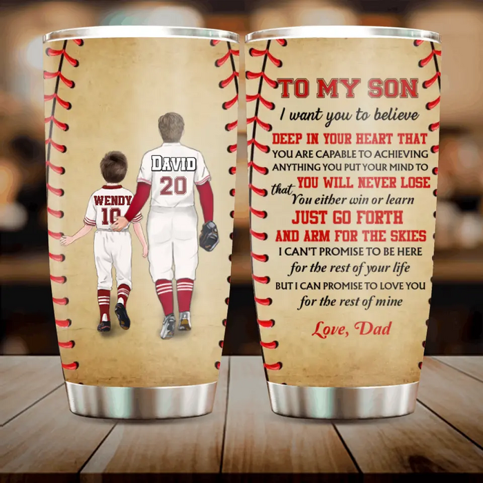 Personalized Baseball Son Tumbler - Gift Idea For Son/Christmas/Birthday - I Can Promise To Love You For The Rest Of Mine