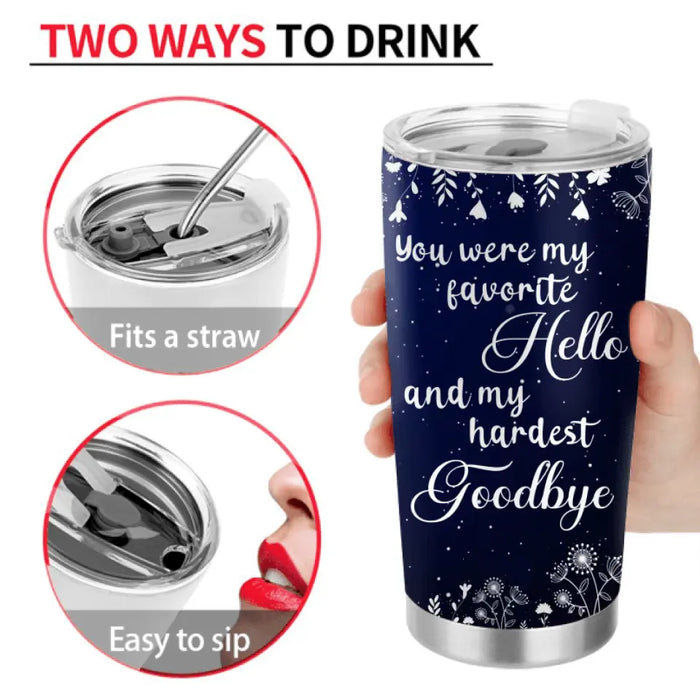 Personalized Pet Memorial Tumbler - Upload Photo - Remembrance Gift for Pet Loss - My Hardest Goodbye