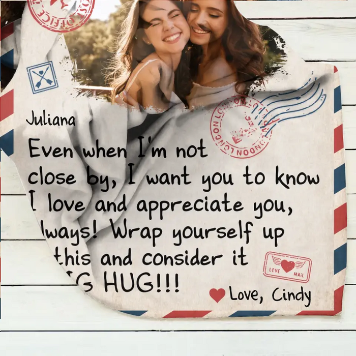 Personalized Friends Photo Quilt/Fleece Throw Blanket - Gift Idea For Besties/Sisters - Upload Photo - I Love And Appreciate You