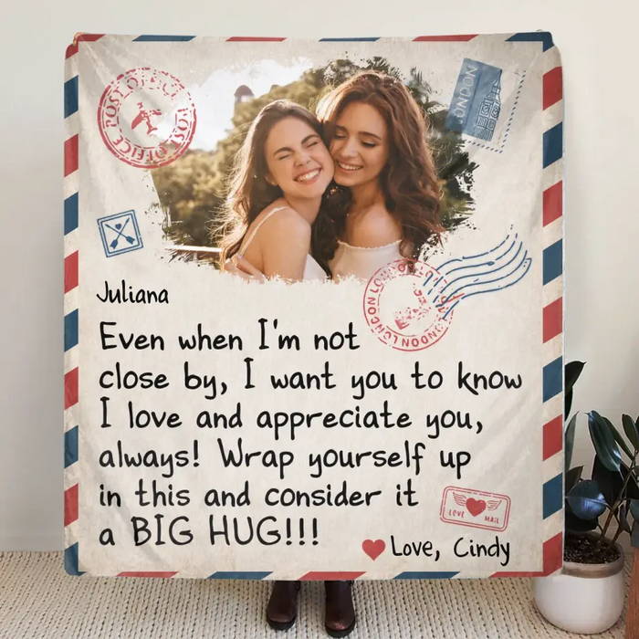 Personalized Friends Photo Quilt/Fleece Throw Blanket - Gift Idea For Besties/Sisters - Upload Photo - I Love And Appreciate You