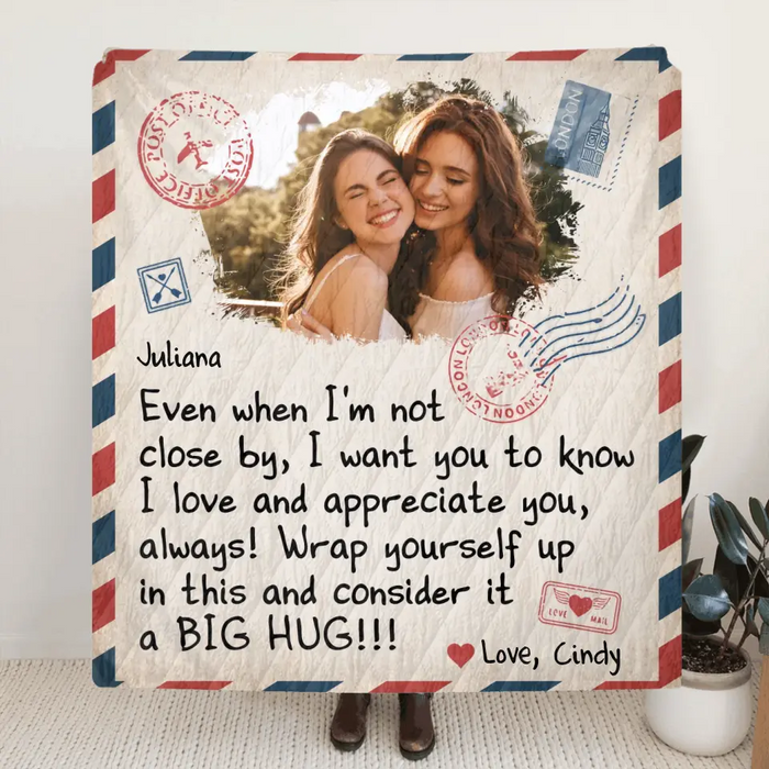 Personalized Friends Photo Quilt/Fleece Throw Blanket - Gift Idea For Besties/Sisters - Upload Photo - I Love And Appreciate You