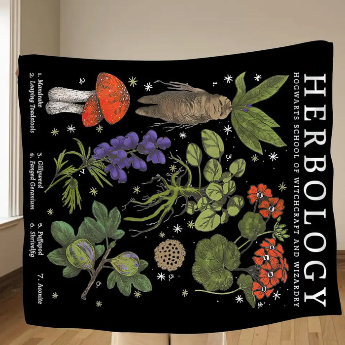 Personalized Herbology Fleece Throw Blanket & Quilt - Gift Idea For Friends/ Family Member/ Plant Lover