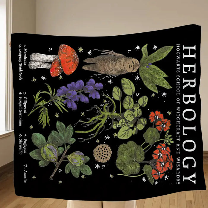 Personalized Herbology Fleece Throw Blanket & Quilt - Gift Idea For Friends/ Family Member/ Plant Lover