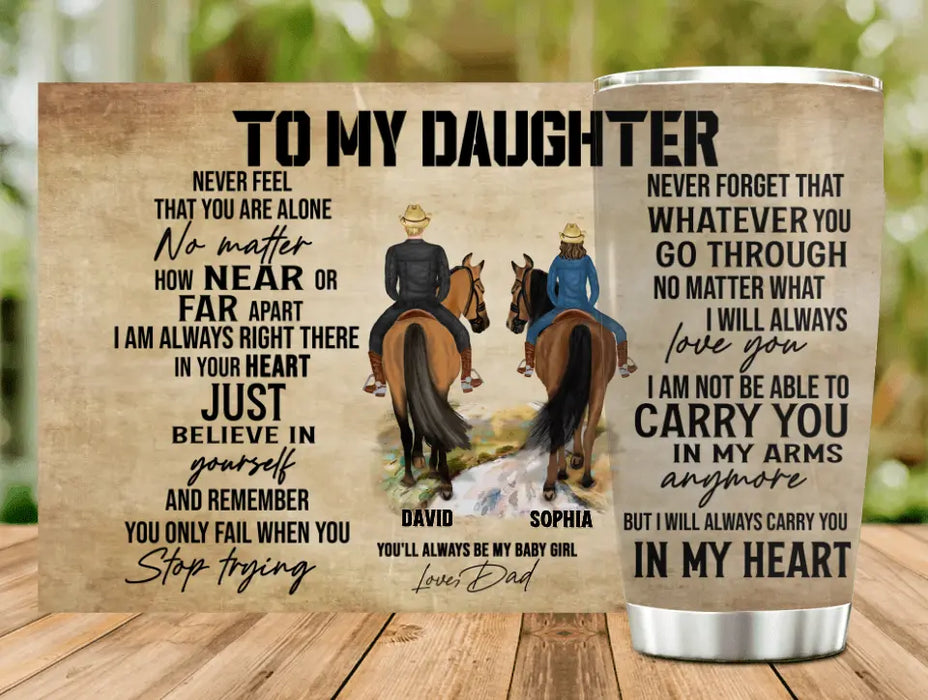 Personalized To My Daughter Tumbler - Christmas Gift Idea for Daughter from Mom/Dad - You'll Always Be My Baby Girl