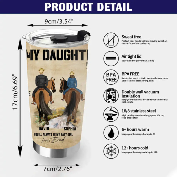 Personalized To My Daughter Tumbler - Christmas Gift Idea for Daughter from Mom/Dad - You'll Always Be My Baby Girl