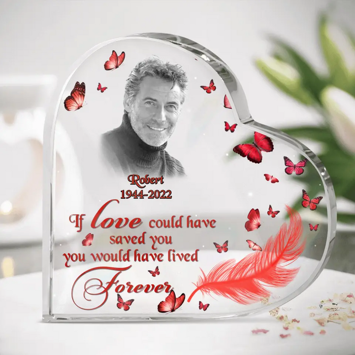 Custom Memorial Acrylic Plaque - Upload Photo - Memorial Gift Idea For Family - If Love Could Have Saved You You Would Have Lived Forever