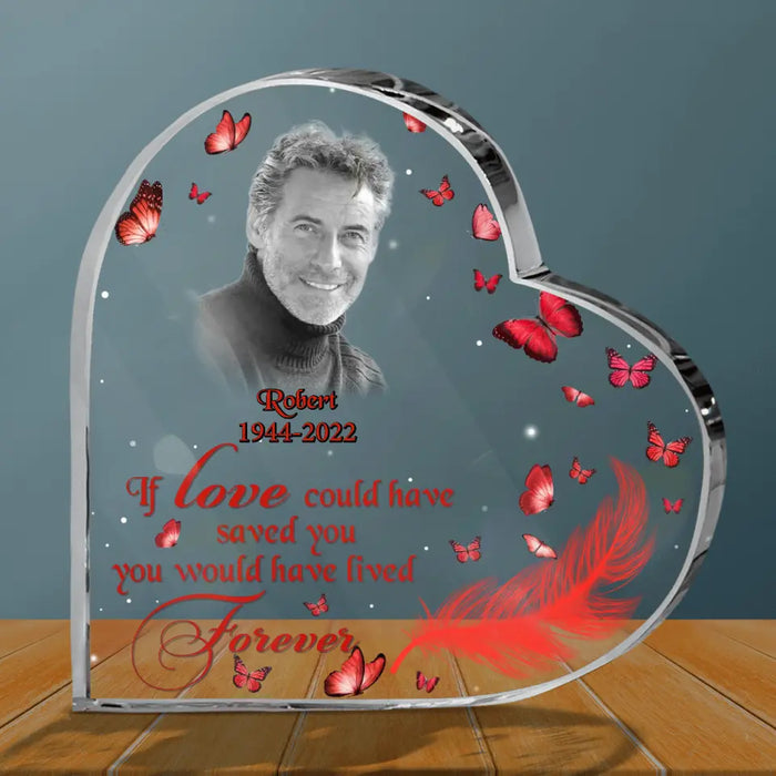 Custom Memorial Acrylic Plaque - Upload Photo - Memorial Gift Idea For Family - If Love Could Have Saved You You Would Have Lived Forever