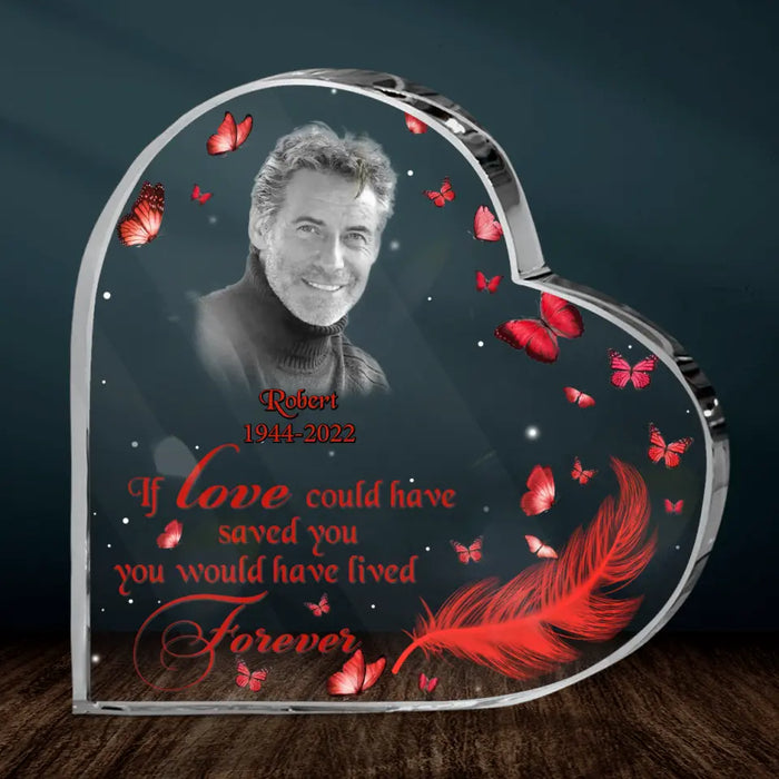 Custom Memorial Acrylic Plaque - Upload Photo - Memorial Gift Idea For Family - If Love Could Have Saved You You Would Have Lived Forever