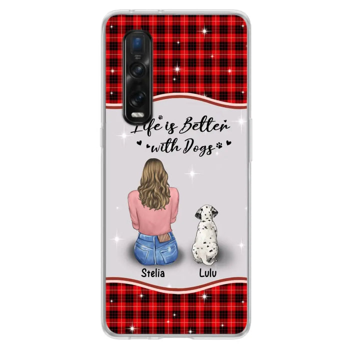Personalized Dog Mom Phone Case - Up to 5 Dogs -Gift Idea For Dog Owners - Life Is Better With Dogs - Case For Oppo/Xiaomi/Huawei