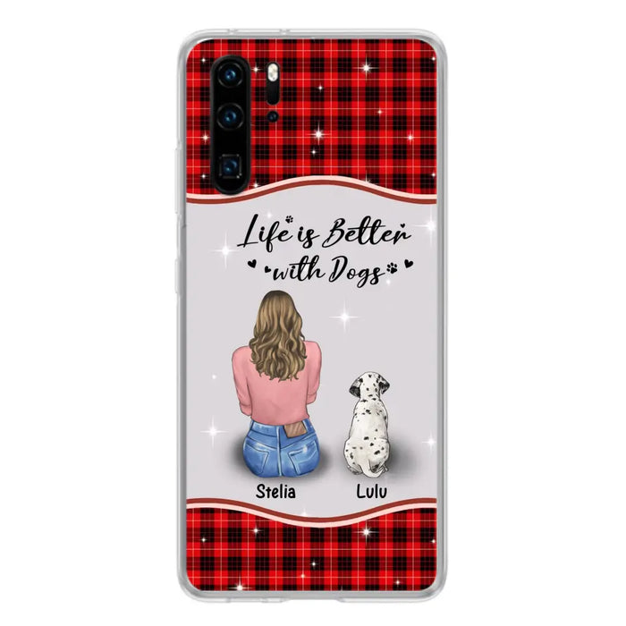 Personalized Dog Mom Phone Case - Up to 5 Dogs -Gift Idea For Dog Owners - Life Is Better With Dogs - Case For Oppo/Xiaomi/Huawei