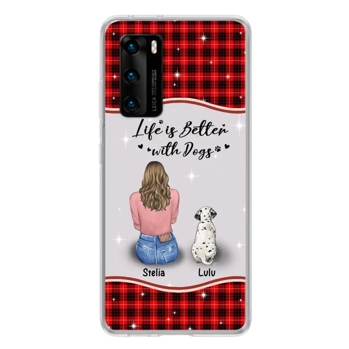 Personalized Dog Mom Phone Case - Up to 5 Dogs -Gift Idea For Dog Owners - Life Is Better With Dogs - Case For Oppo/Xiaomi/Huawei