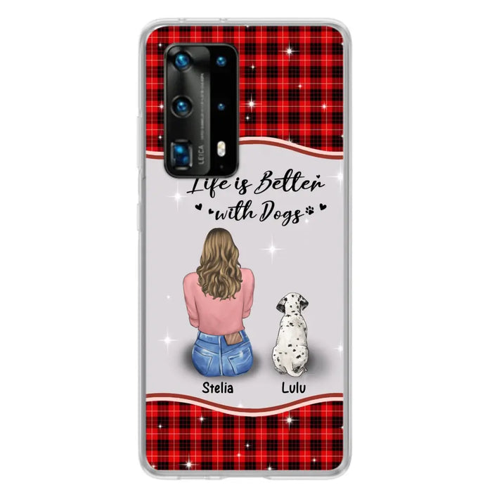 Personalized Dog Mom Phone Case - Up to 5 Dogs -Gift Idea For Dog Owners - Life Is Better With Dogs - Case For Oppo/Xiaomi/Huawei