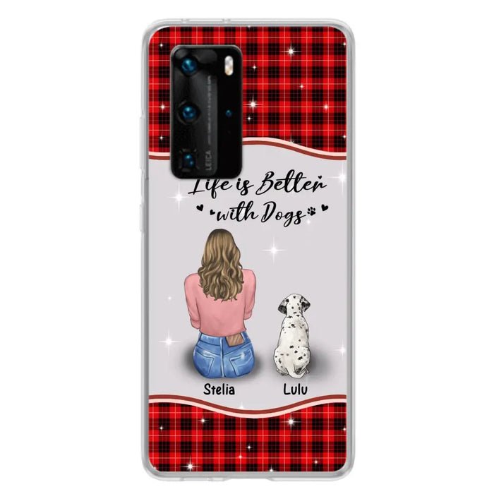 Personalized Dog Mom Phone Case - Up to 5 Dogs -Gift Idea For Dog Owners - Life Is Better With Dogs - Case For Oppo/Xiaomi/Huawei