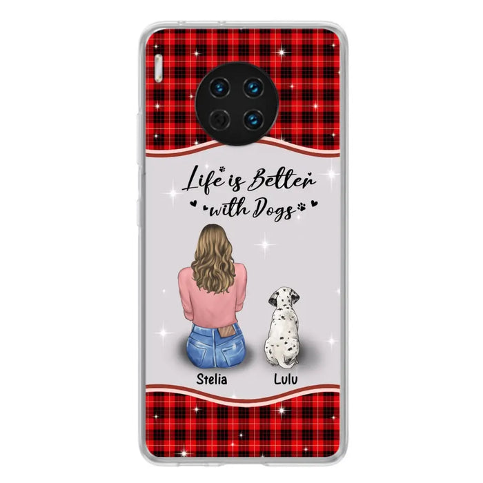 Personalized Dog Mom Phone Case - Up to 5 Dogs -Gift Idea For Dog Owners - Life Is Better With Dogs - Case For Oppo/Xiaomi/Huawei
