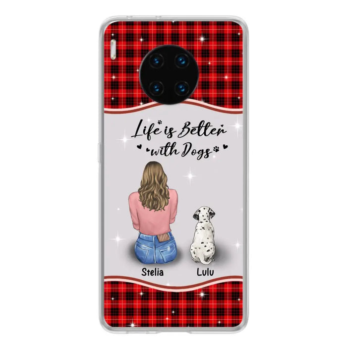 Personalized Dog Mom Phone Case - Up to 5 Dogs -Gift Idea For Dog Owners - Life Is Better With Dogs - Case For Oppo/Xiaomi/Huawei