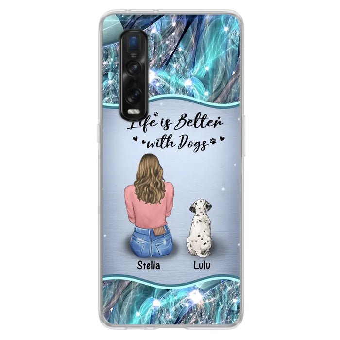 Personalized Dog Mom Phone Case - Up to 4 Dogs -Gift Idea For Dog Owners - Life Is Better With Dogs - Case For Oppo/Xiaomi/Huawei