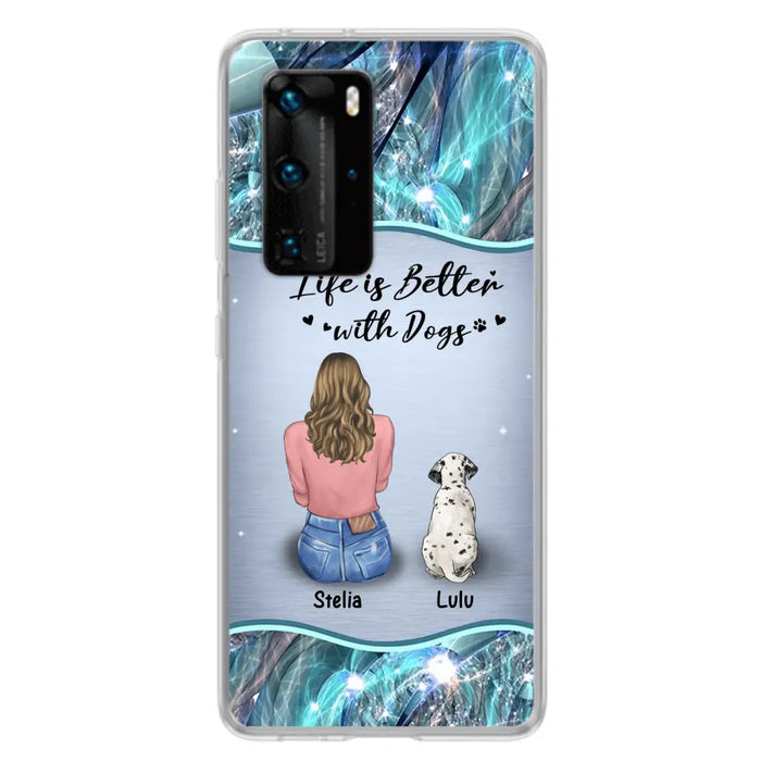 Personalized Dog Mom Phone Case - Up to 4 Dogs -Gift Idea For Dog Owners - Life Is Better With Dogs - Case For Oppo/Xiaomi/Huawei