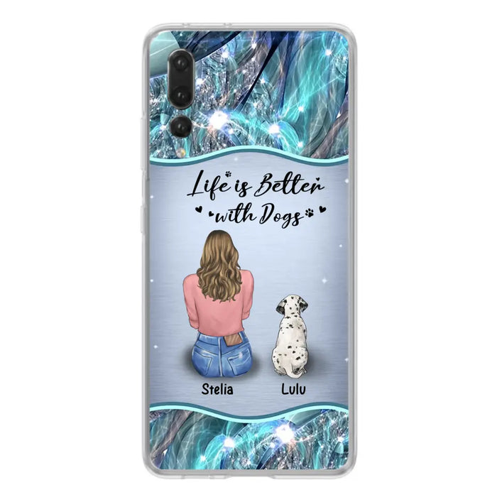 Personalized Dog Mom Phone Case - Up to 4 Dogs -Gift Idea For Dog Owners - Life Is Better With Dogs - Case For Oppo/Xiaomi/Huawei