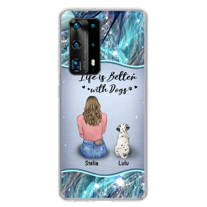 Personalized Dog Mom Phone Case - Up to 4 Dogs -Gift Idea For Dog Owners - Life Is Better With Dogs - Case For Oppo/Xiaomi/Huawei