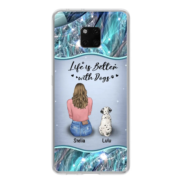 Personalized Dog Mom Phone Case - Up to 4 Dogs -Gift Idea For Dog Owners - Life Is Better With Dogs - Case For Oppo/Xiaomi/Huawei