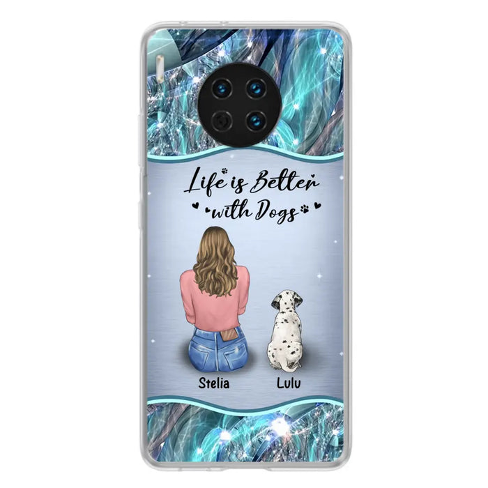Personalized Dog Mom Phone Case - Up to 4 Dogs -Gift Idea For Dog Owners - Life Is Better With Dogs - Case For Oppo/Xiaomi/Huawei