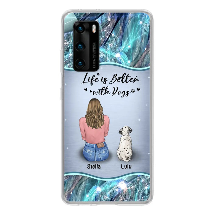 Personalized Dog Mom Phone Case - Up to 4 Dogs -Gift Idea For Dog Owners - Life Is Better With Dogs - Case For Oppo/Xiaomi/Huawei