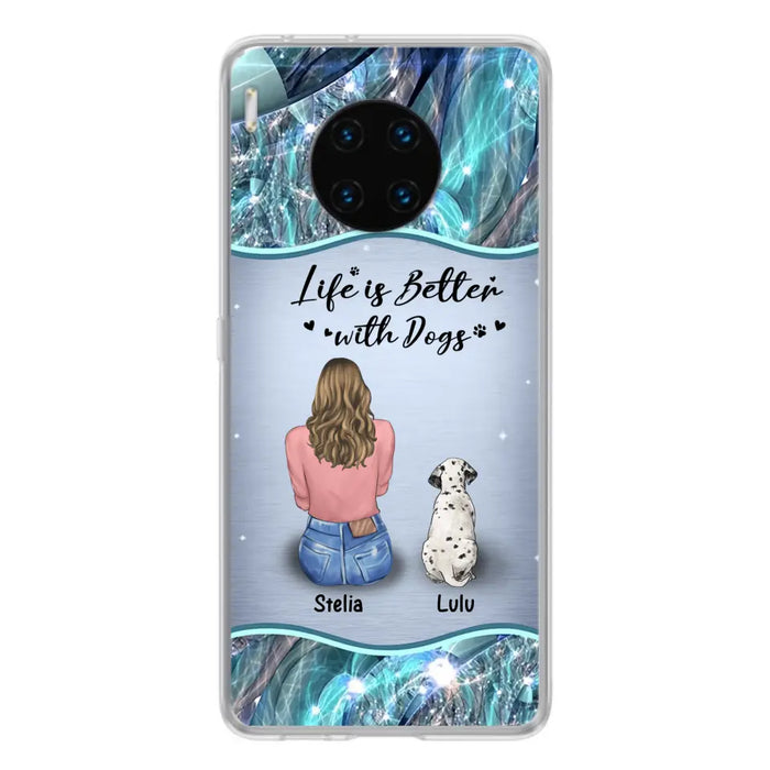 Personalized Dog Mom Phone Case - Up to 4 Dogs -Gift Idea For Dog Owners - Life Is Better With Dogs - Case For Oppo/Xiaomi/Huawei