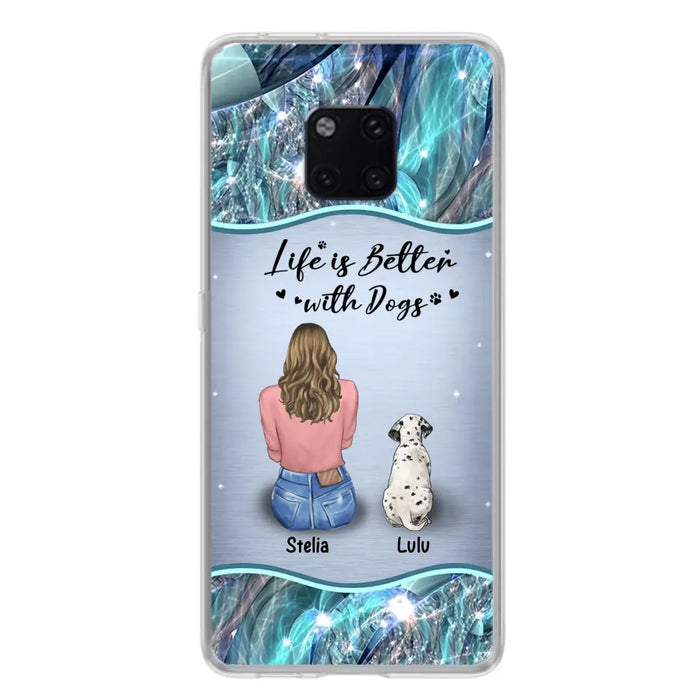 Personalized Dog Mom Phone Case - Up to 4 Dogs -Gift Idea For Dog Owners - Life Is Better With Dogs - Case For Oppo/Xiaomi/Huawei