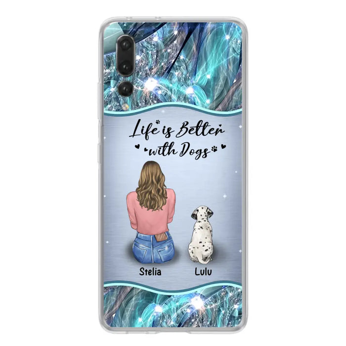 Personalized Dog Mom Phone Case - Up to 4 Dogs -Gift Idea For Dog Owners - Life Is Better With Dogs - Case For Oppo/Xiaomi/Huawei